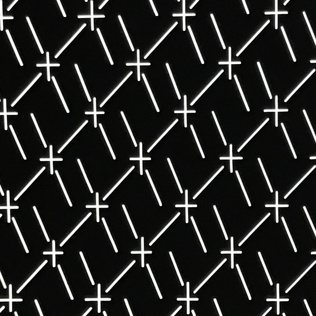 Antique Japanese Katagami Kimono Paper Stencil Katazome Criss Cross Design 4Y680