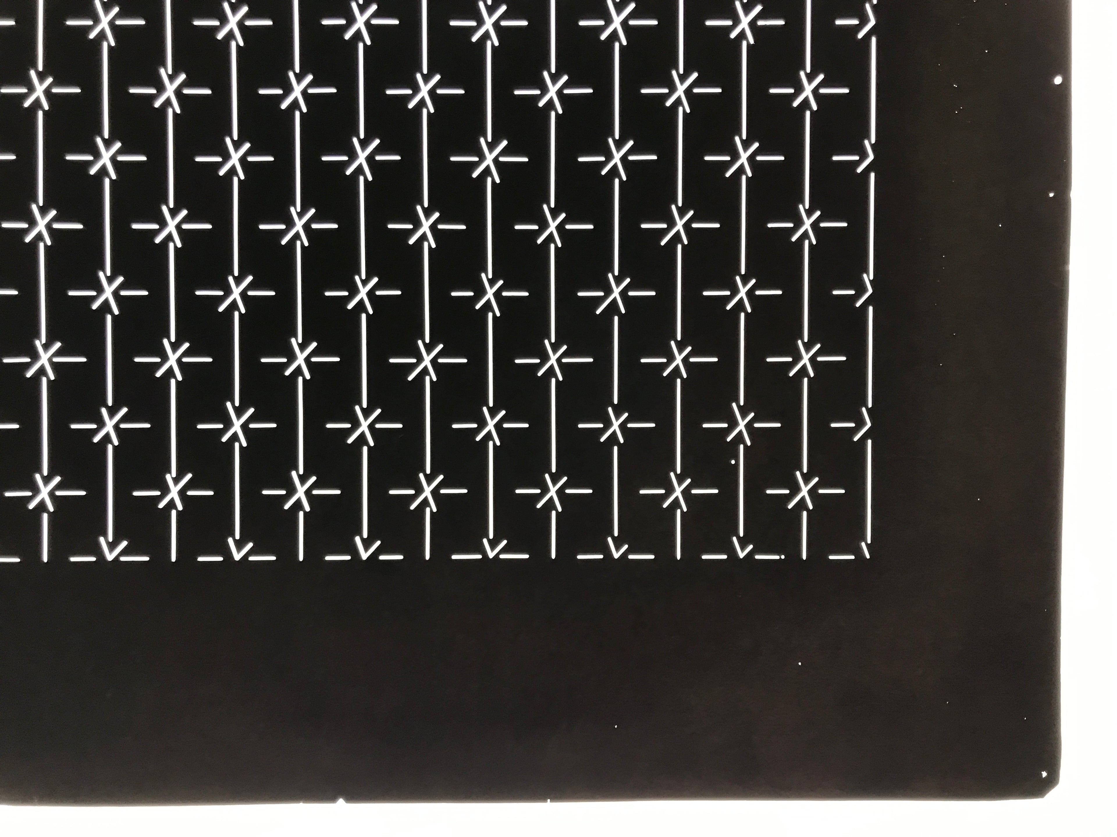 Antique Japanese Katagami Kimono Paper Stencil Katazome Criss Cross Design 4Y682