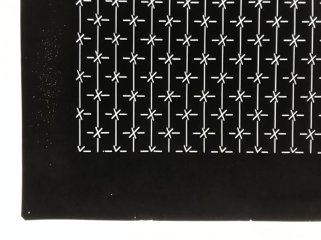 Antique Japanese Katagami Kimono Paper Stencil Katazome Criss Cross Design 4Y682
