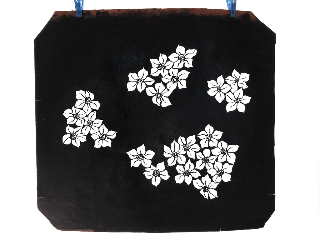 Antique Japanese Katagami Kimono Paper Stencil Katazome Daffodil Suisen 4Y523