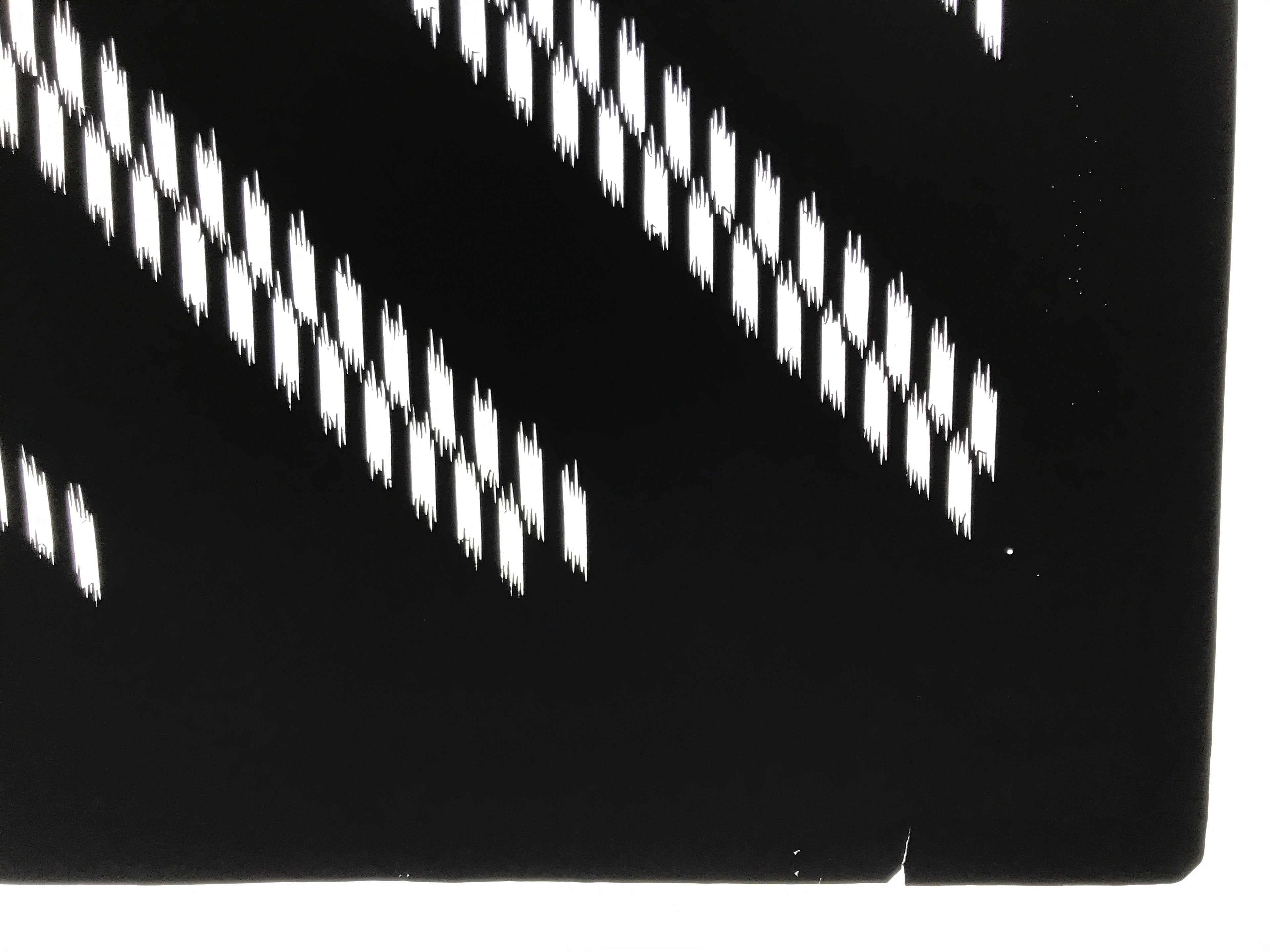 Antique Japanese Katagami Kimono Paper Stencil Katazome Diagonal Dash Line 4Y694