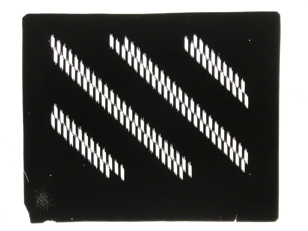 Antique Japanese Katagami Kimono Paper Stencil Katazome Diagonal Dash Line 4Y694