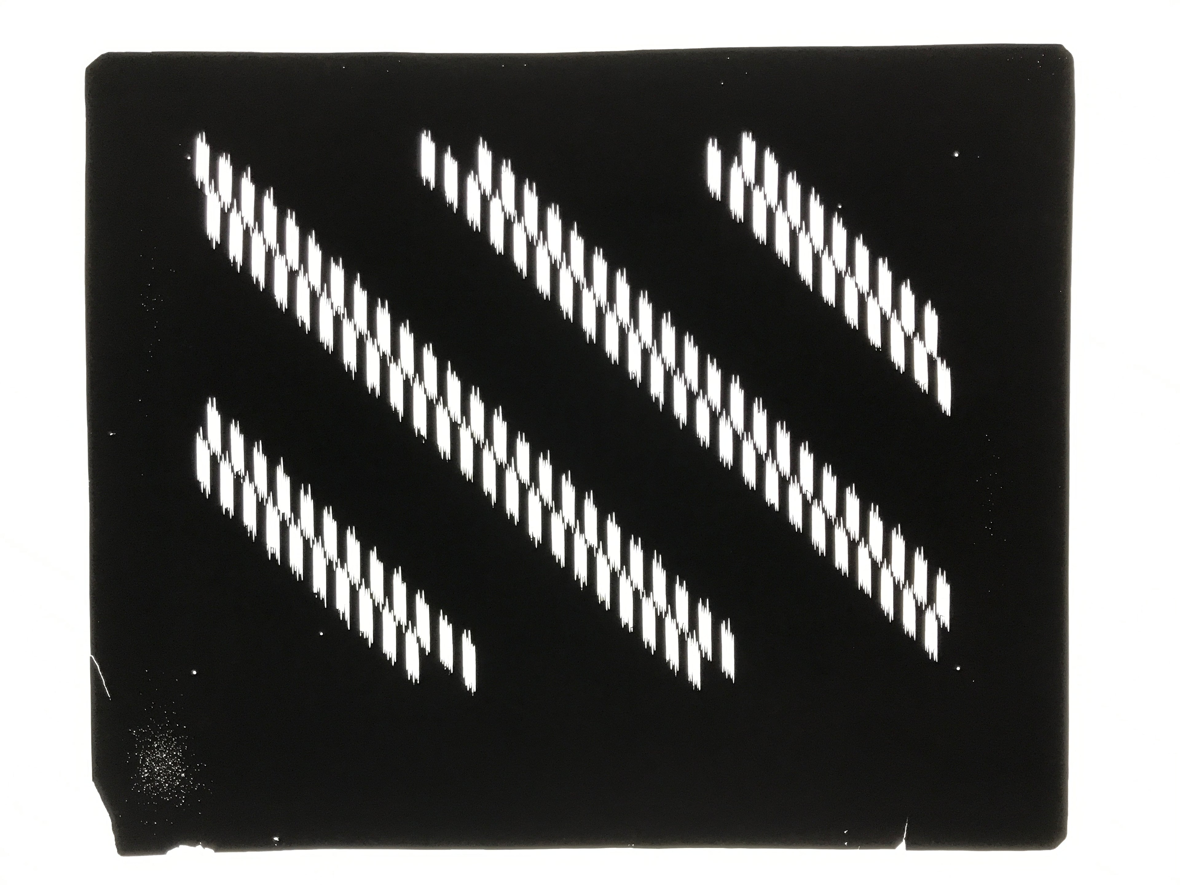 Antique Japanese Katagami Kimono Paper Stencil Katazome Diagonal Dash Line 4Y694