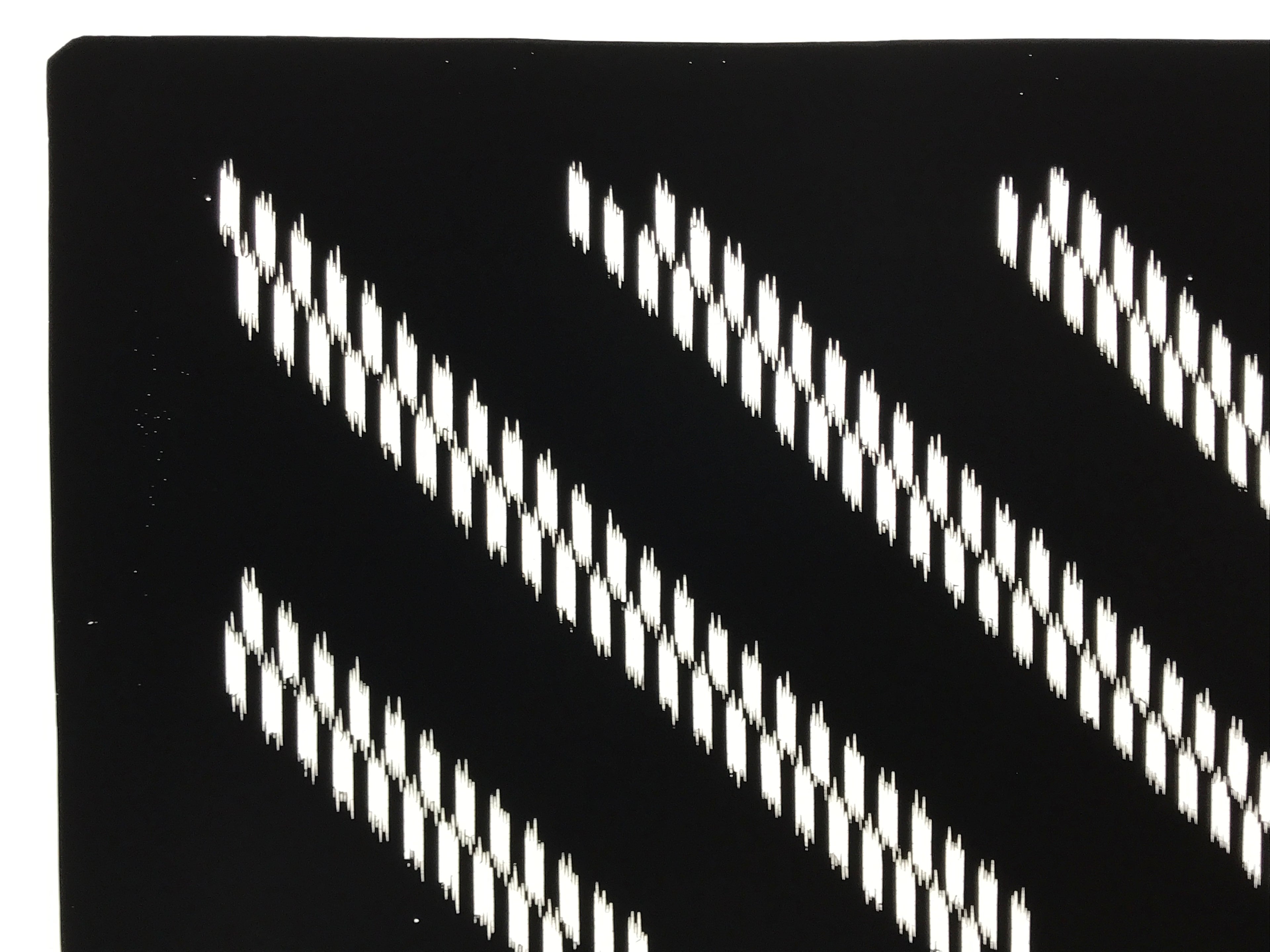 Antique Japanese Katagami Kimono Paper Stencil Katazome Diagonal Dash Line 4Y694