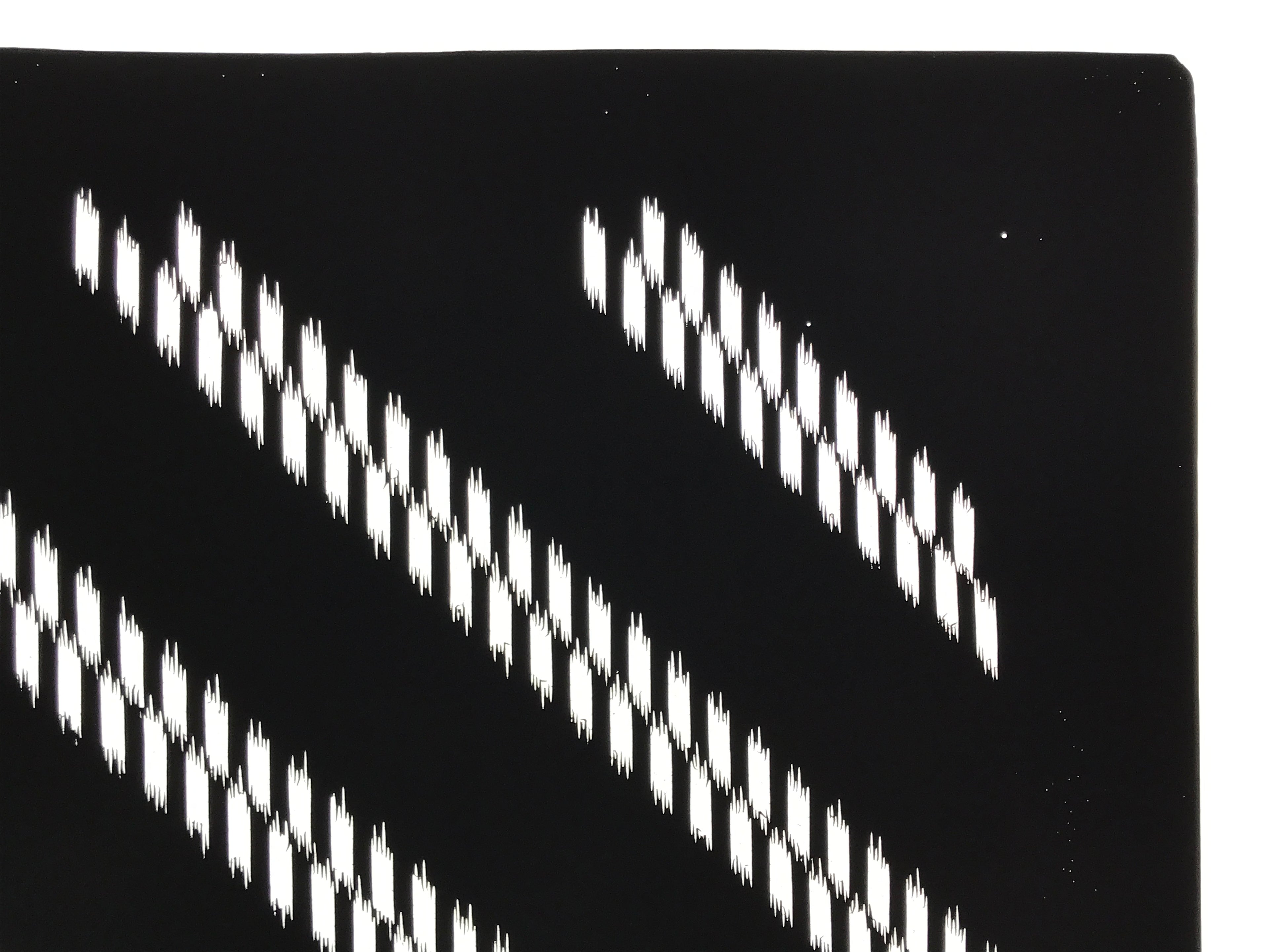 Antique Japanese Katagami Kimono Paper Stencil Katazome Diagonal Dash Line 4Y694