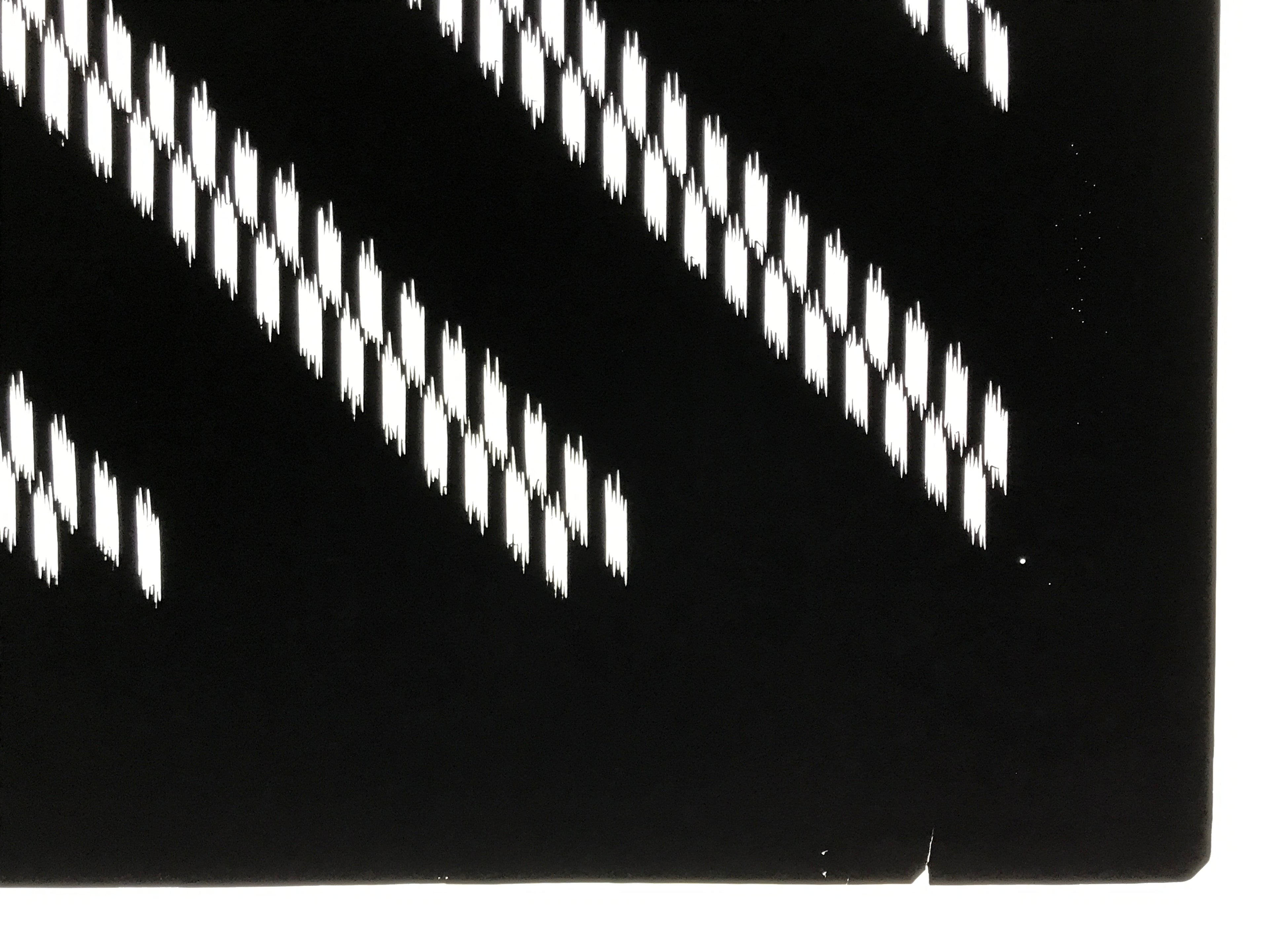 Antique Japanese Katagami Kimono Paper Stencil Katazome Diagonal Dash Line 4Y694