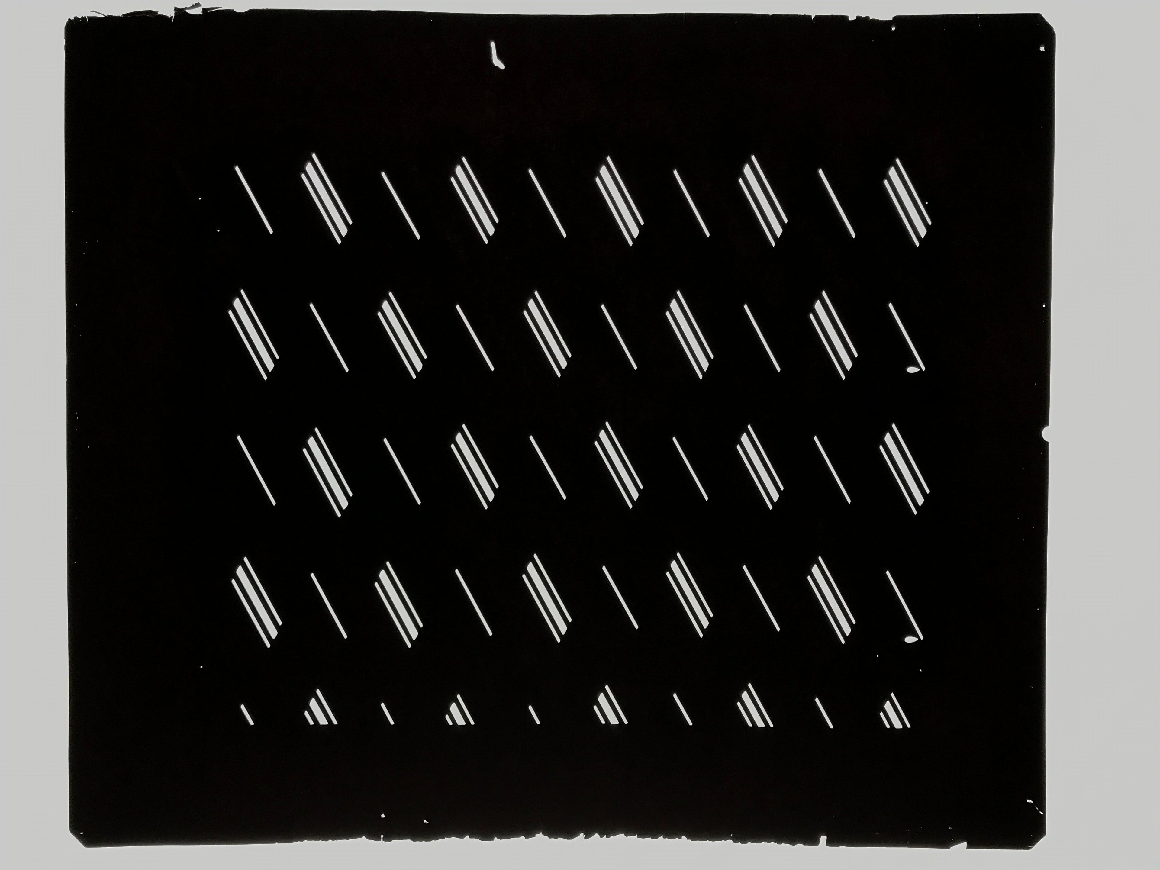 Antique Japanese Katagami Kimono Paper Stencil Katazome Diagonal Dash Line 4Y702