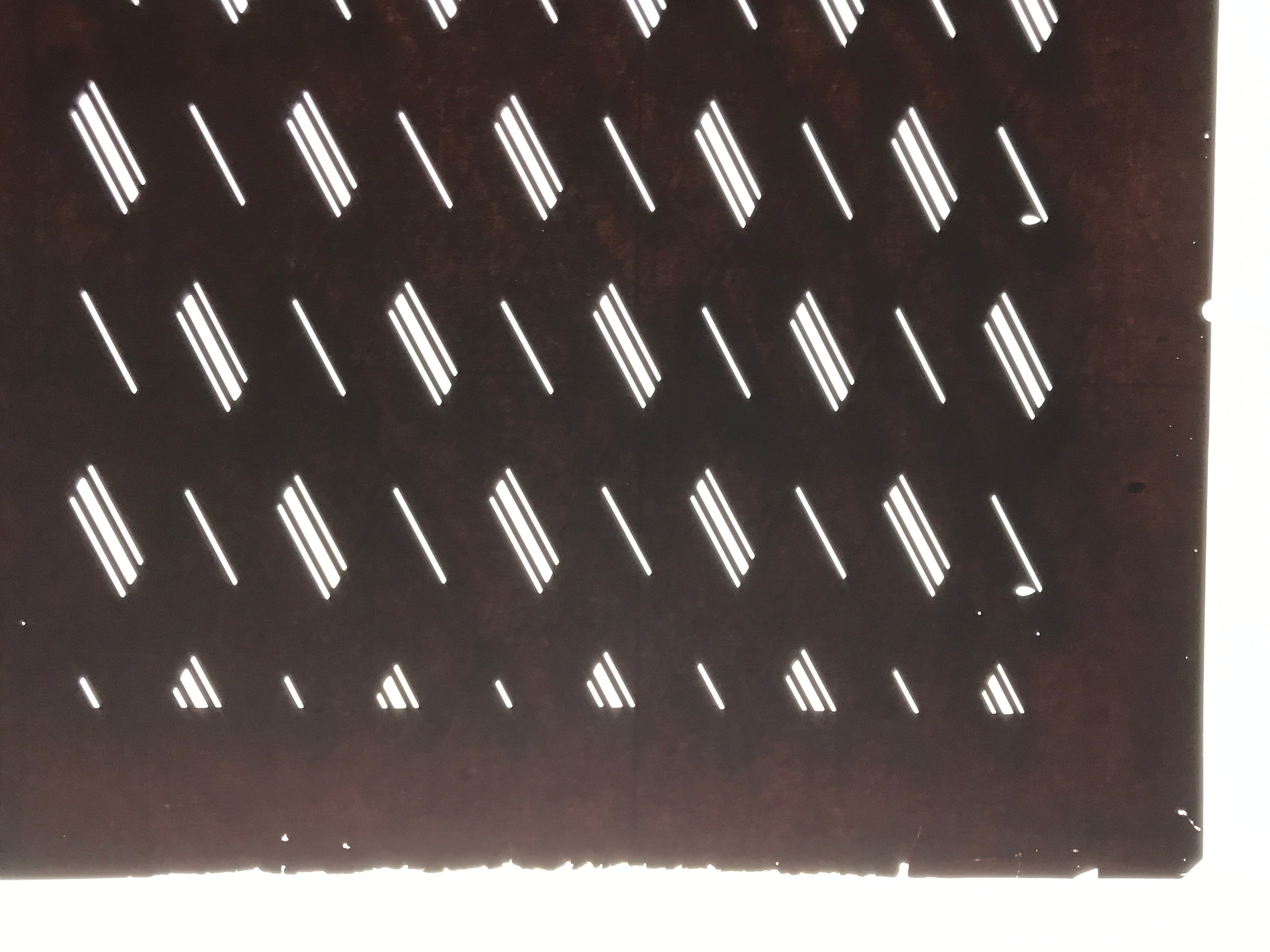 Antique Japanese Katagami Kimono Paper Stencil Katazome Diagonal Dash Line 4Y702