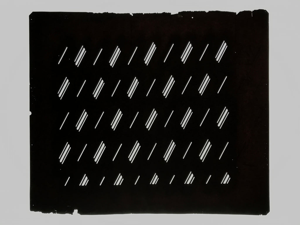 Antique Japanese Katagami Kimono Paper Stencil Katazome Diagonal Dash Line 4Y704