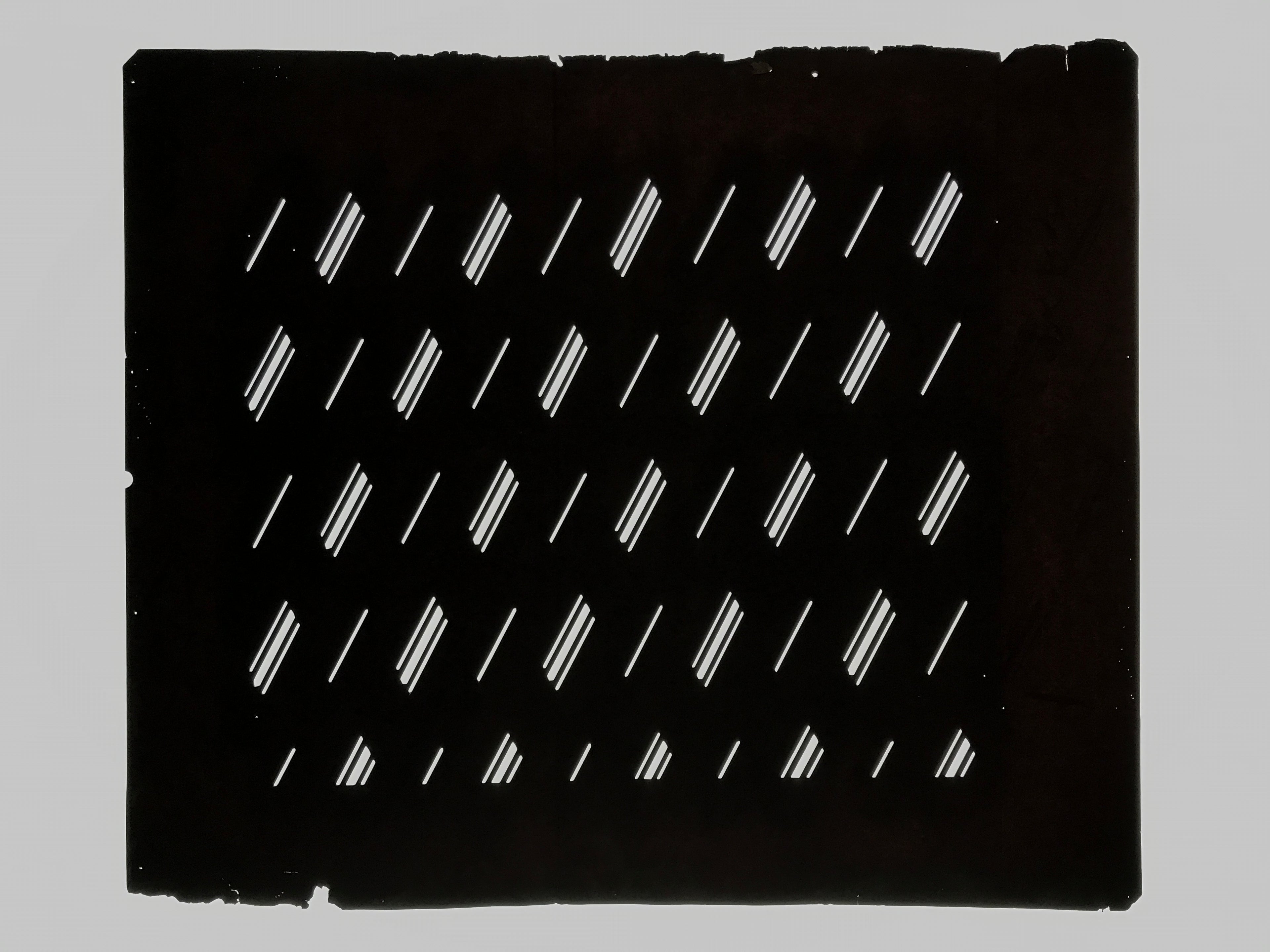 Antique Japanese Katagami Kimono Paper Stencil Katazome Diagonal Dash Line 4Y704