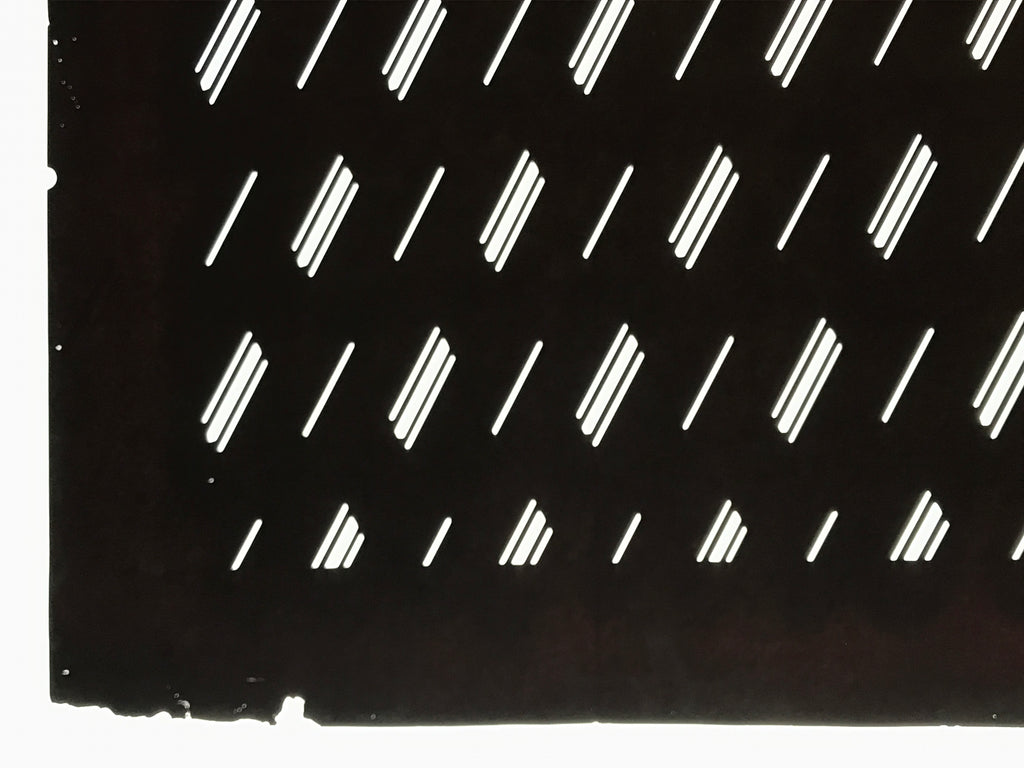 Antique Japanese Katagami Kimono Paper Stencil Katazome Diagonal Dash Line 4Y704