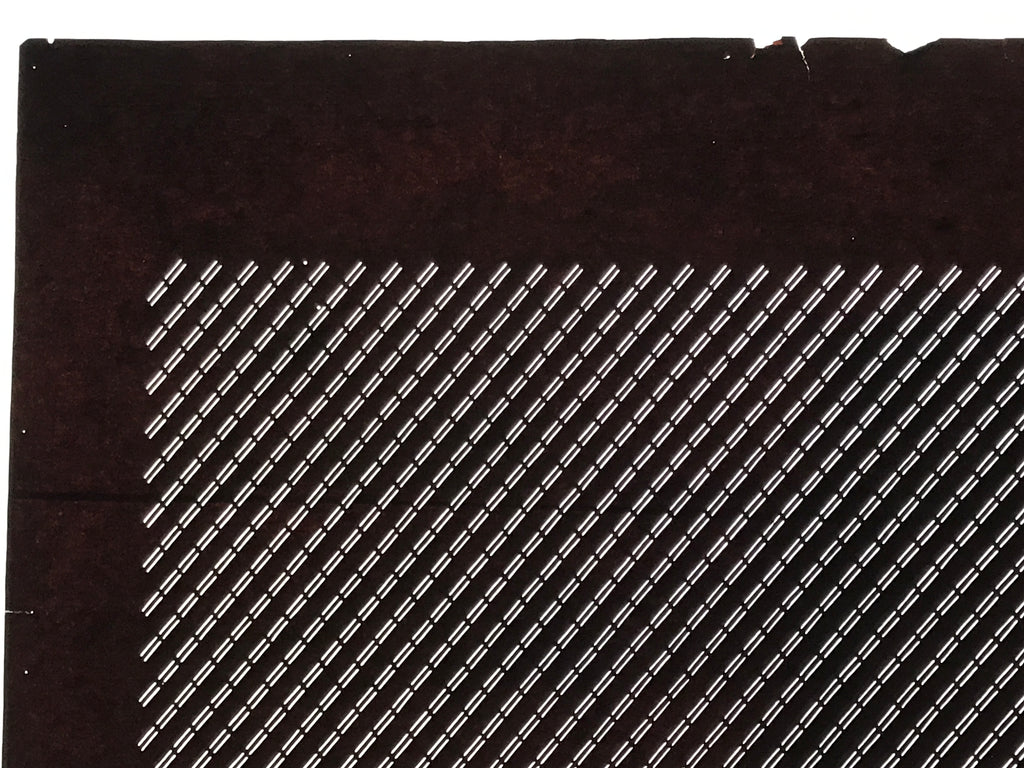 Antique Japanese Katagami Kimono Paper Stencil Katazome Diagonal Lines 4Y660