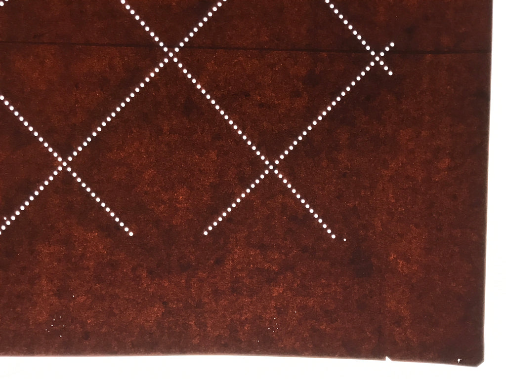 Antique Japanese Katagami Kimono Paper Stencil Katazome Diamond Dot Lines 4Y701