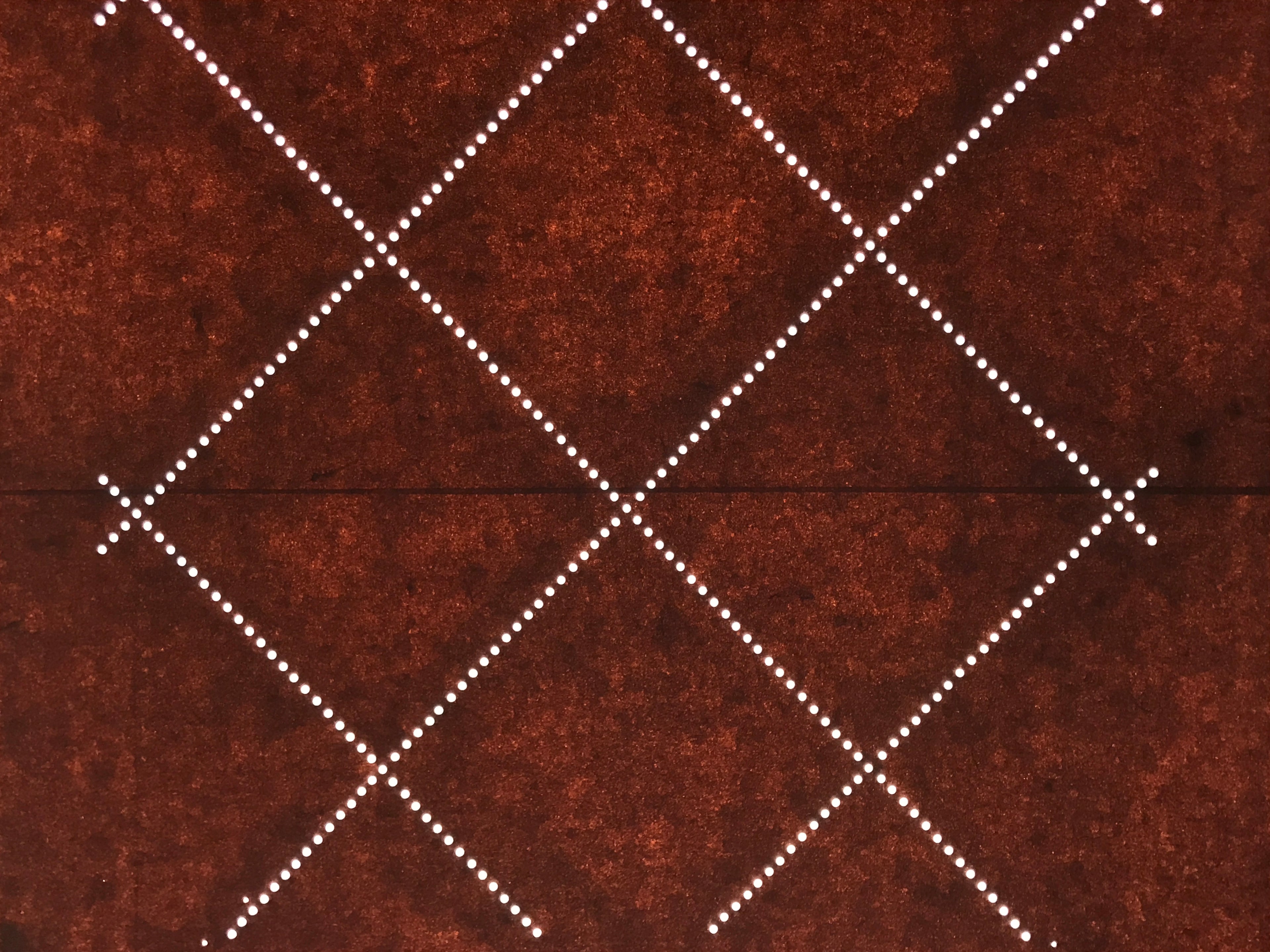 Antique Japanese Katagami Kimono Paper Stencil Katazome Diamond Dot Lines 4Y701