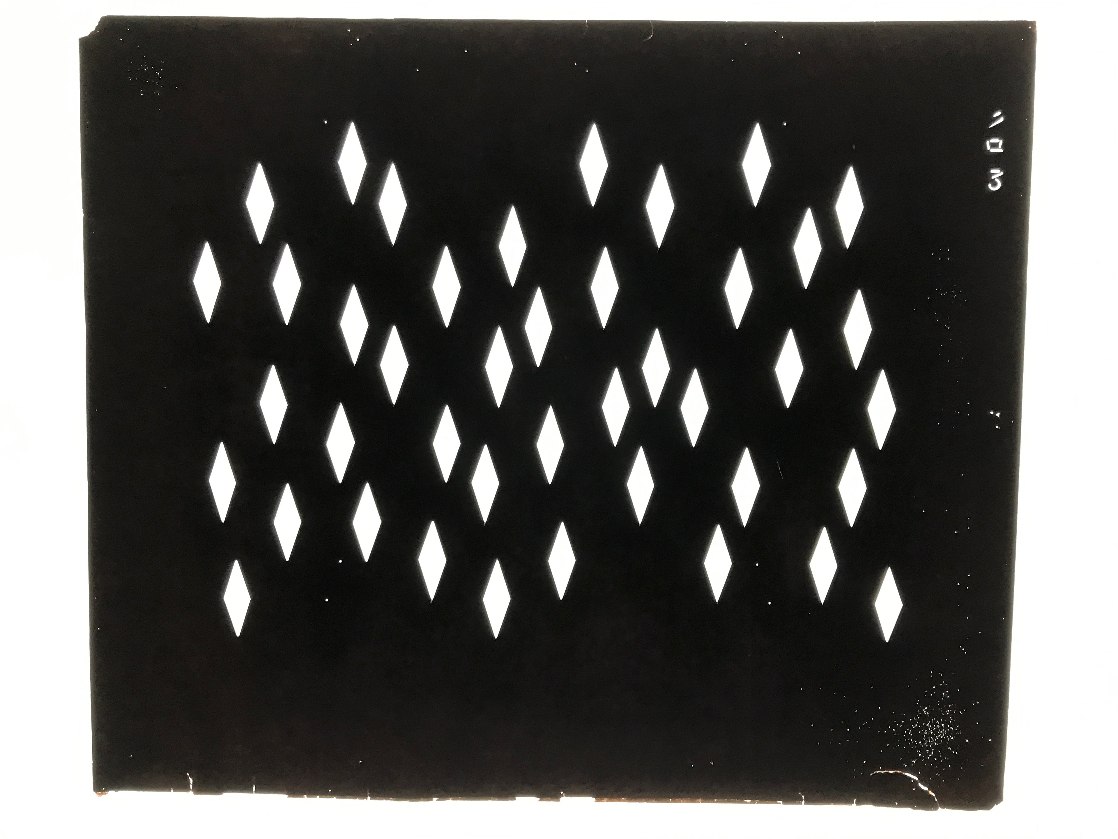 Antique Japanese Katagami Kimono Paper Stencil Katazome Diamond Pattern 4Y674