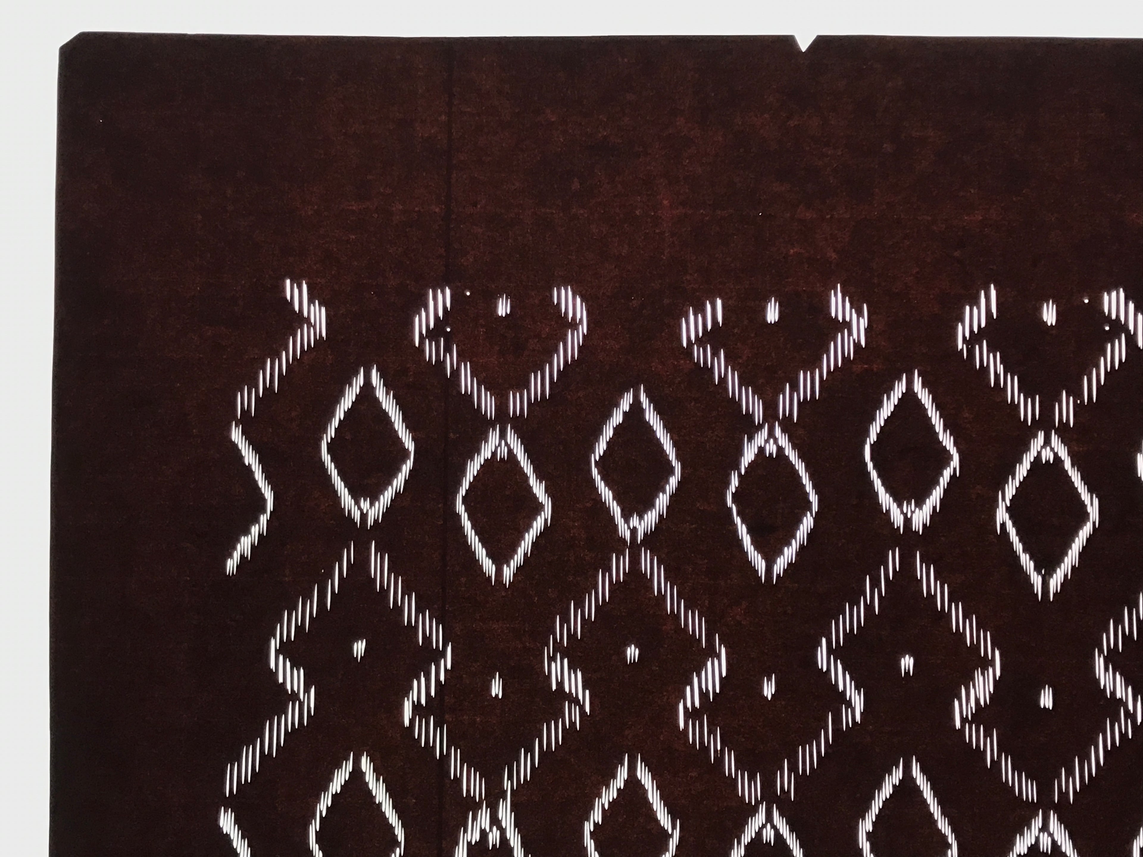 Antique Japanese Katagami Kimono Paper Stencil Katazome Diamond Pattern 4Y691