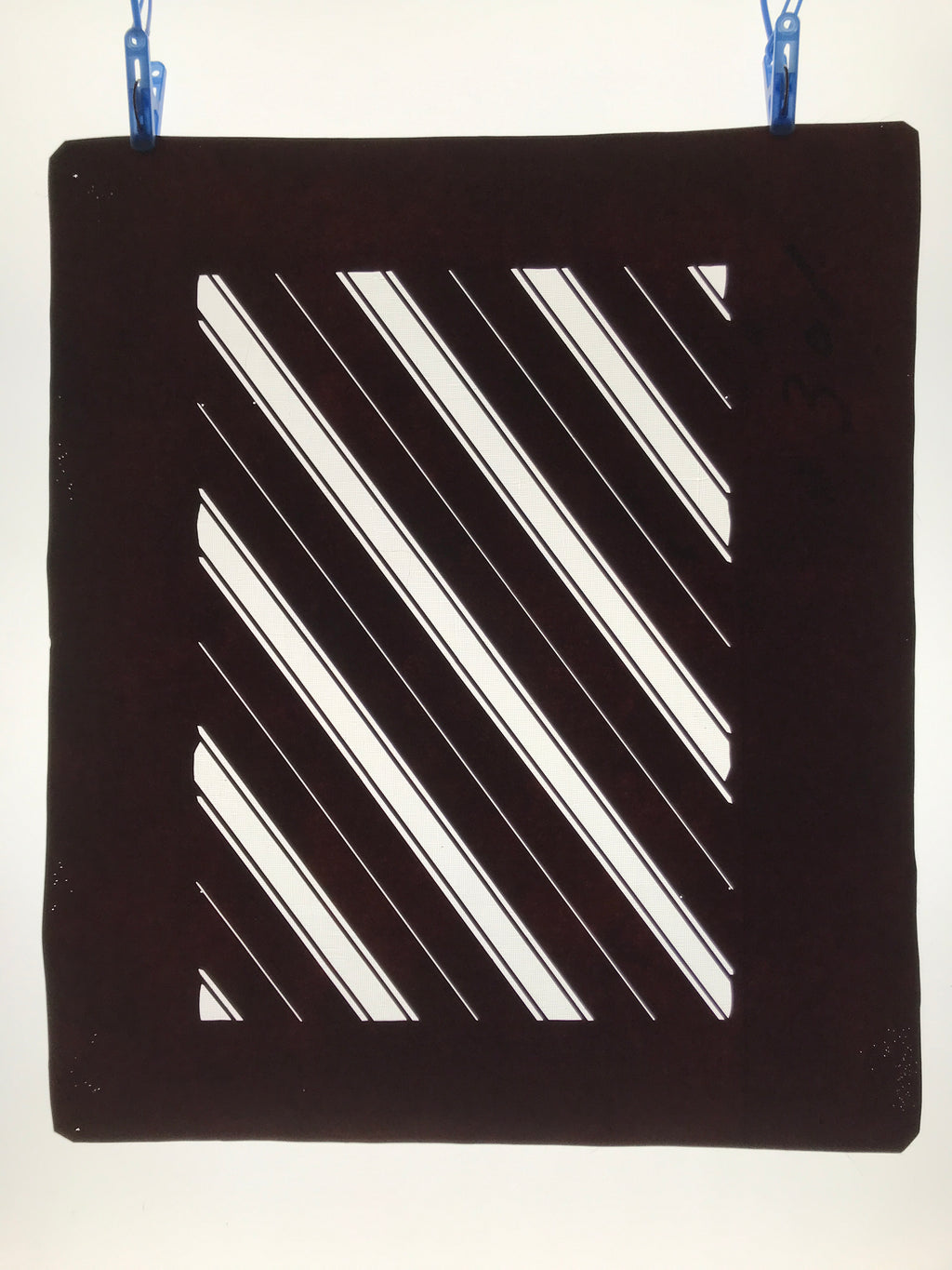 Antique Japanese Katagami Kimono Paper Stencil Katazome Elegant Stripes 4Y612
