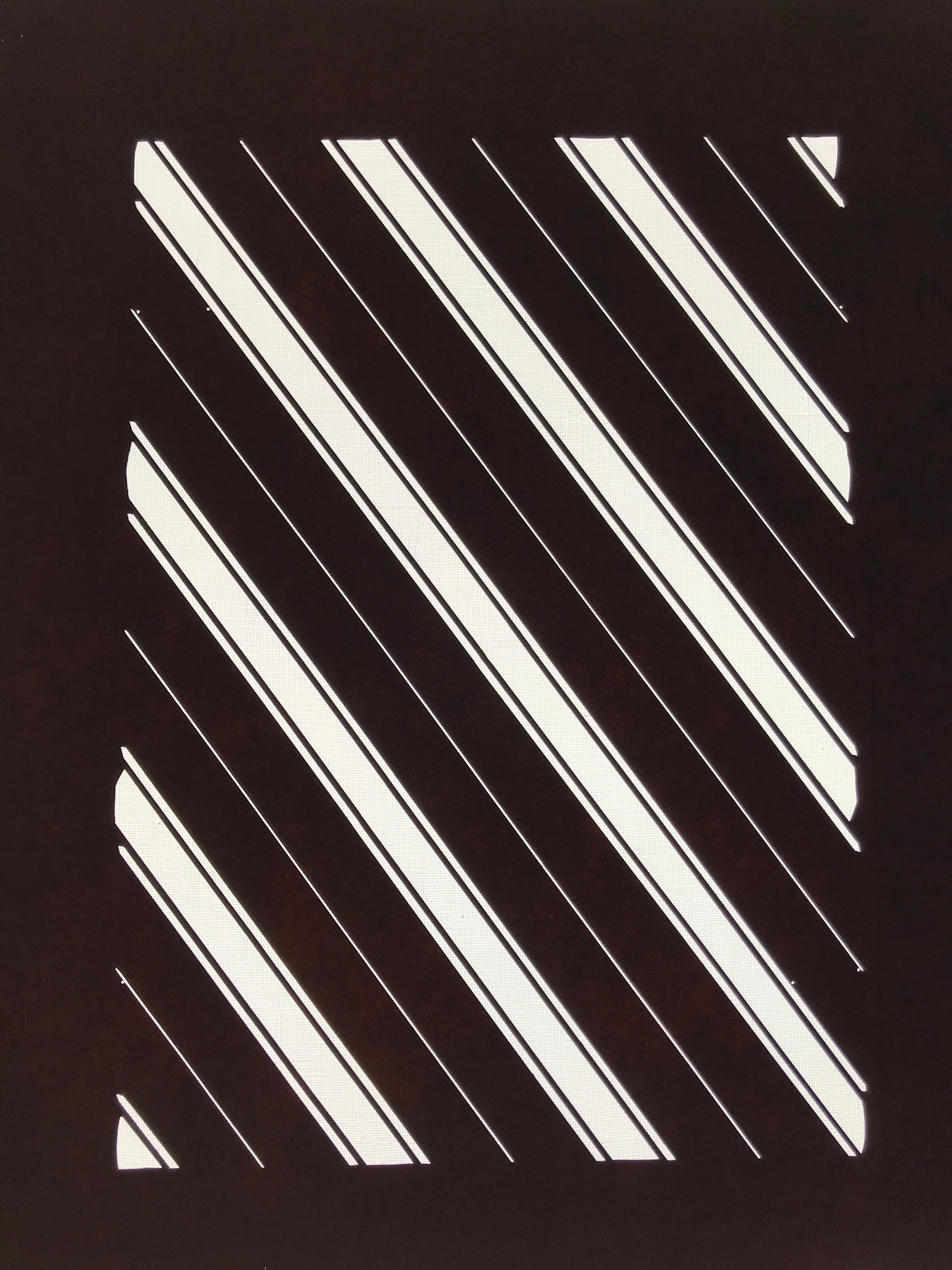 Antique Japanese Katagami Kimono Paper Stencil Katazome Elegant Stripes 4Y612