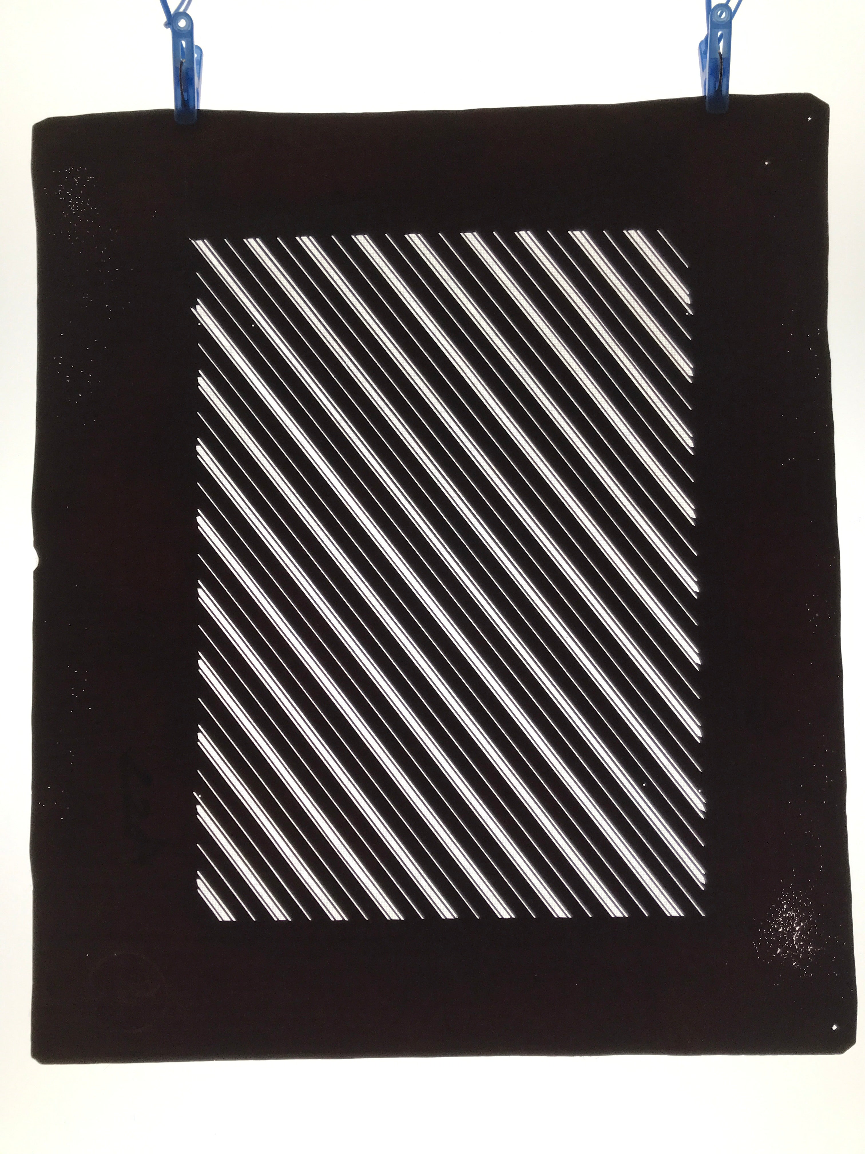 Antique Japanese Katagami Kimono Paper Stencil Katazome Elegant Stripes 4Y615
