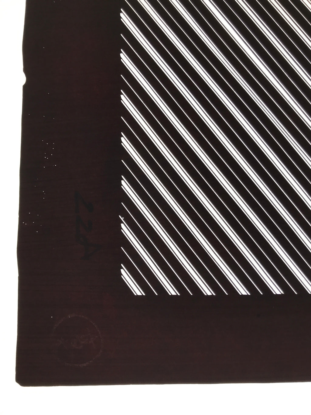 Antique Japanese Katagami Kimono Paper Stencil Katazome Elegant Stripes 4Y615
