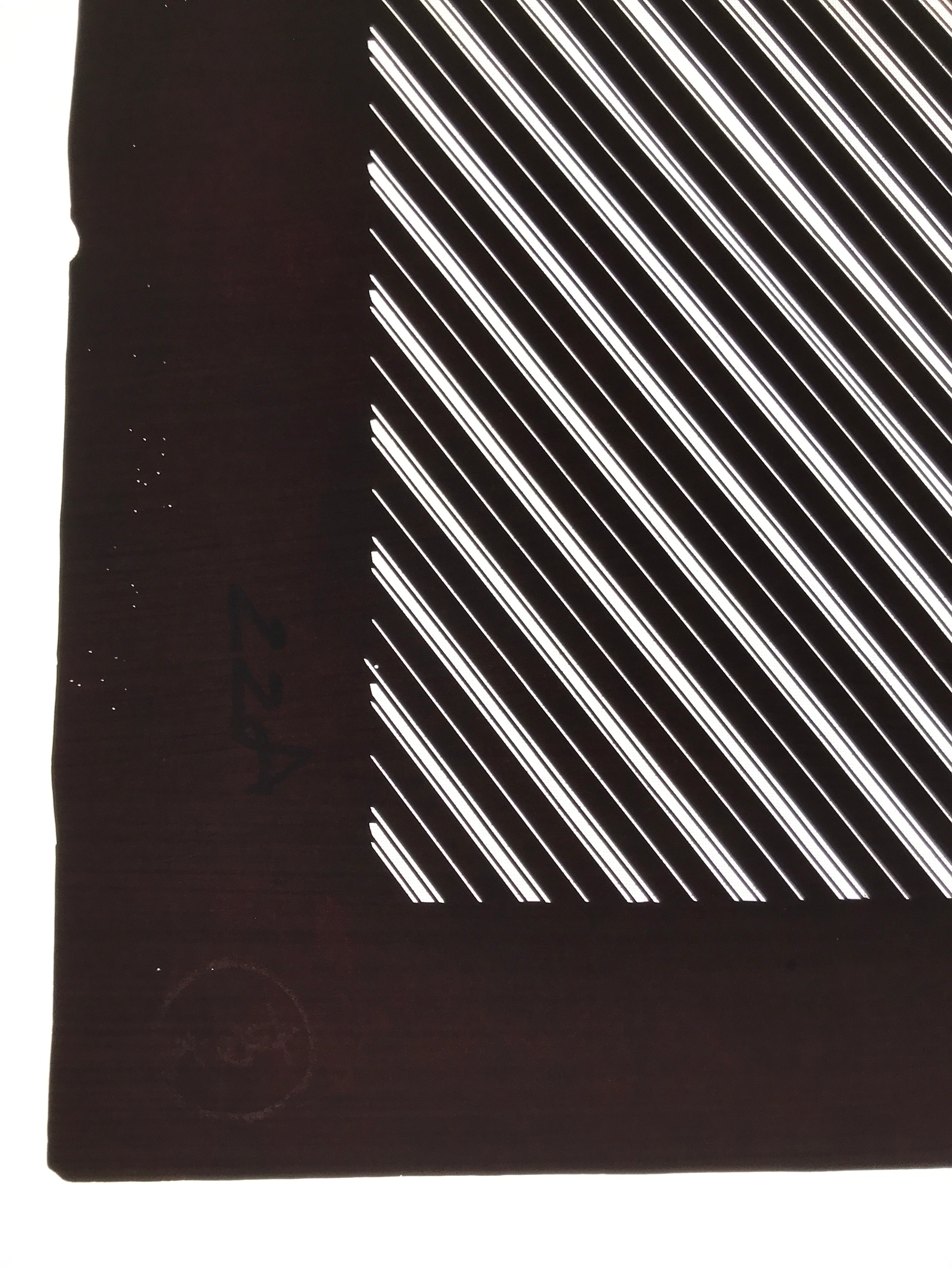 Antique Japanese Katagami Kimono Paper Stencil Katazome Elegant Stripes 4Y615