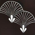 Antique Japanese Katagami Kimono Paper Stencil Katazome Fan Palm 4Y540