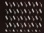 Antique Japanese Katagami Kimono Paper Stencil Katazome Floral Dash Line 4Y705