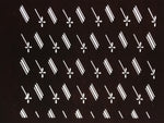 Antique Japanese Katagami Kimono Paper Stencil Katazome Floral Dash Line 4Y705