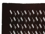 Antique Japanese Katagami Kimono Paper Stencil Katazome Floral Dash Line 4Y705