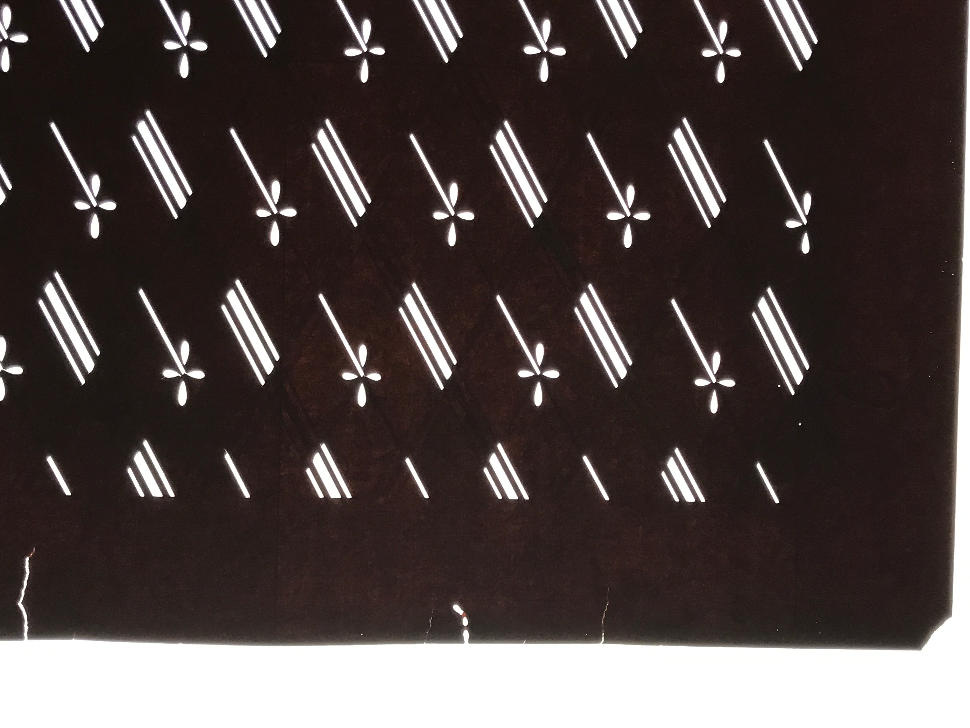 Antique Japanese Katagami Kimono Paper Stencil Katazome Floral Dash Line 4Y705