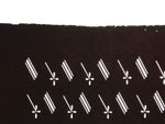 Antique Japanese Katagami Kimono Paper Stencil Katazome Floral Dash Line 4Y705