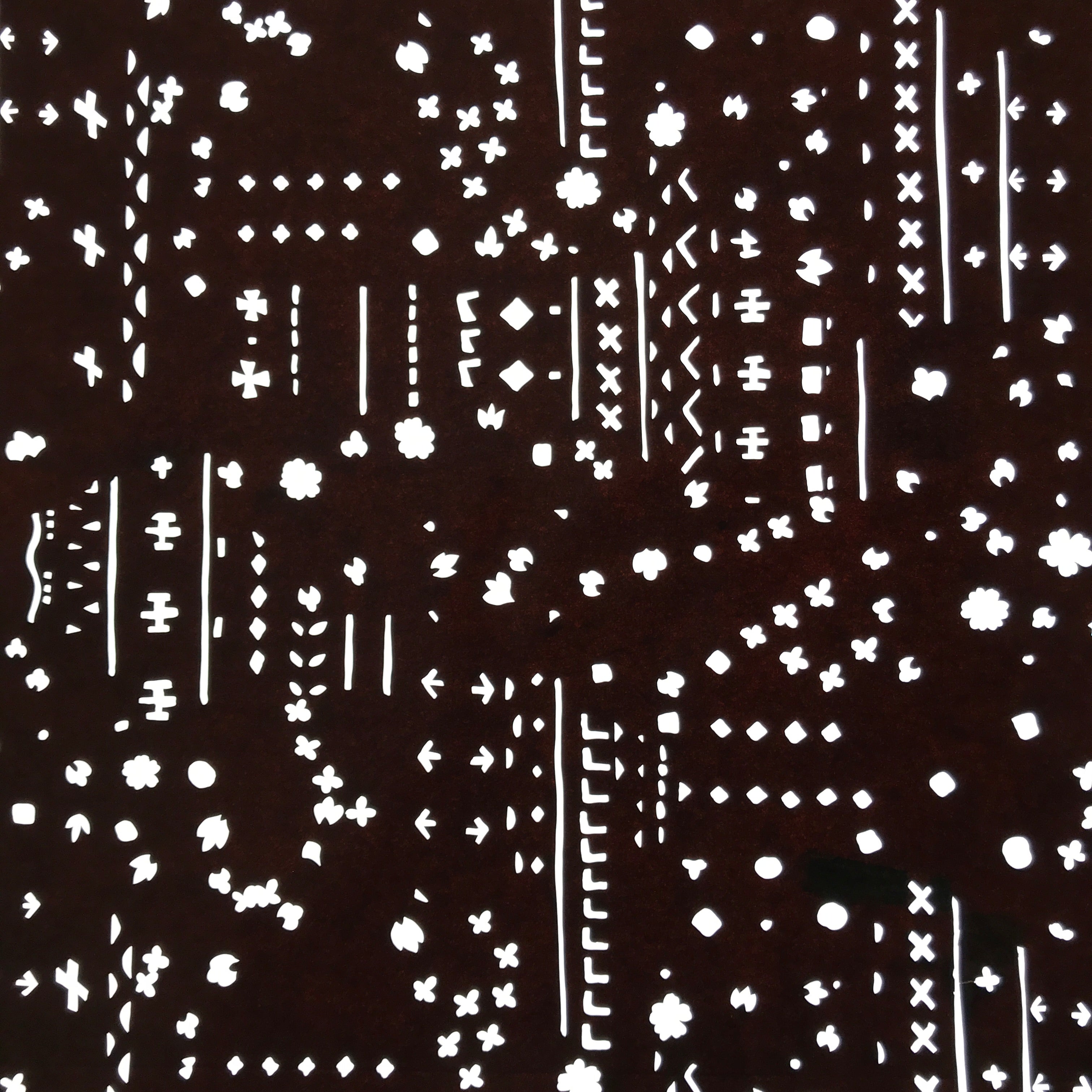Antique Japanese Katagami Kimono Paper Stencil Katazome Floral Leaf Design 4Y595
