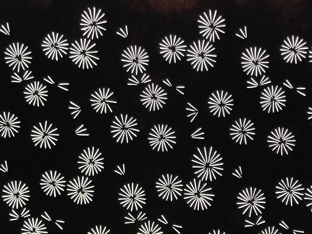Antique Japanese Katagami Kimono Paper Stencil Katazome Floral Pattern 4Y663