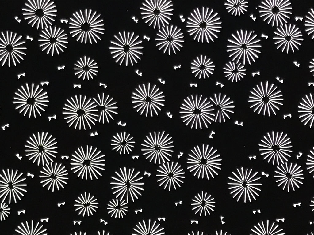 Antique Japanese Katagami Kimono Paper Stencil Katazome Floral Pattern 4Y666