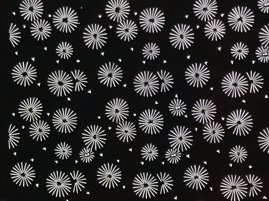 Antique Japanese Katagami Kimono Paper Stencil Katazome Floral Pattern 4Y667