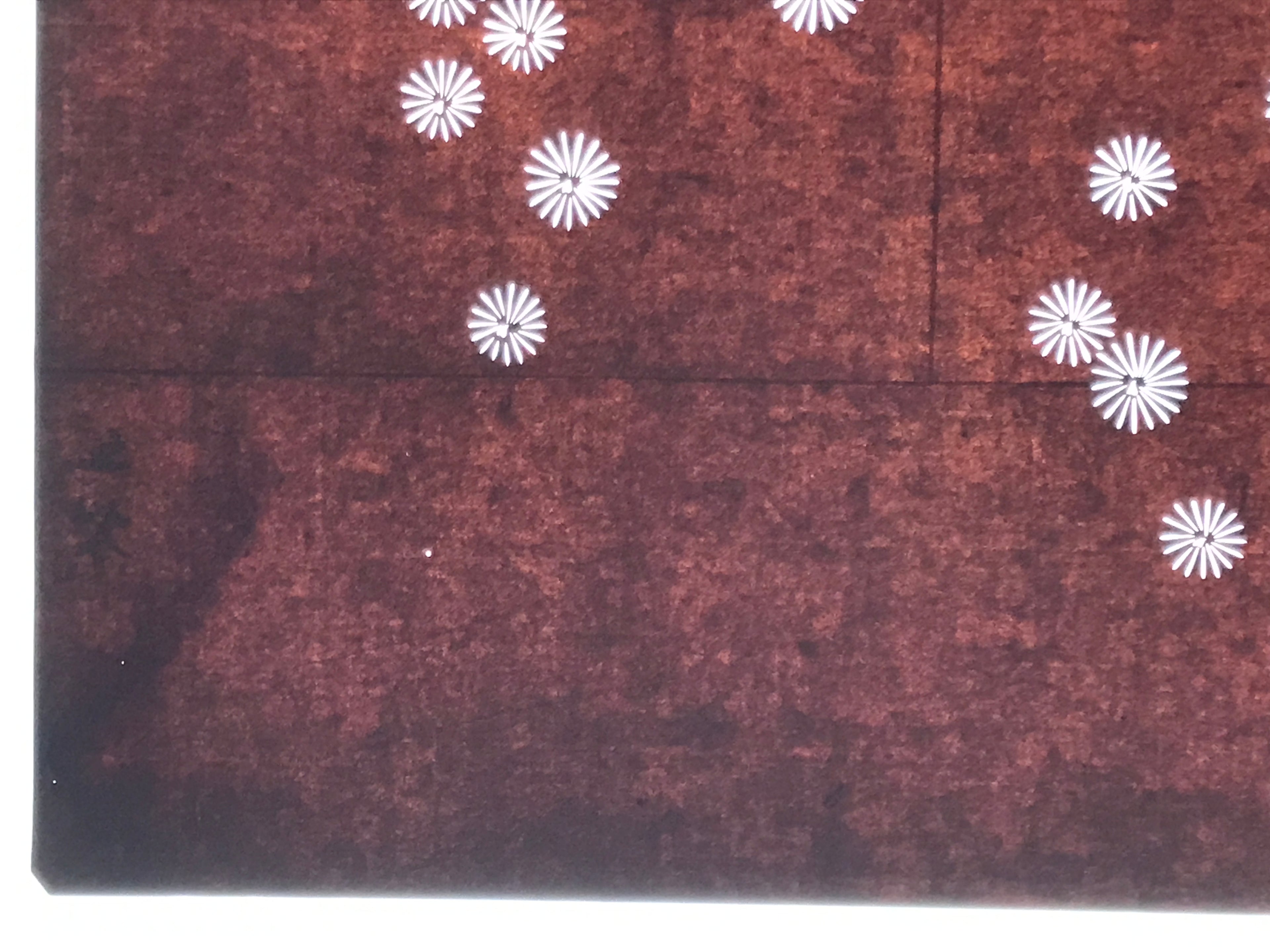 Antique Japanese Katagami Kimono Paper Stencil Katazome Floral Pattern 4Y686