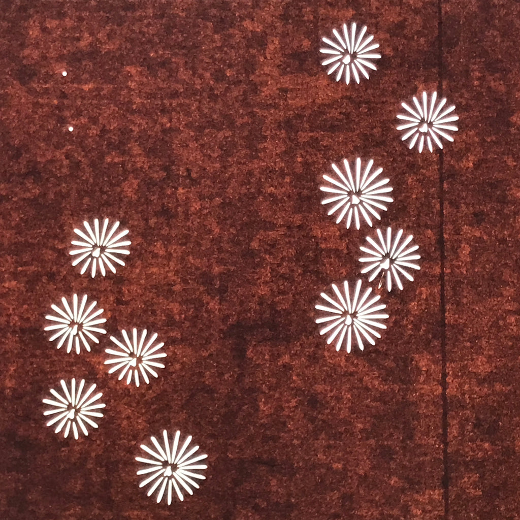 Antique Japanese Katagami Kimono Paper Stencil Katazome Floral Pattern 4Y686