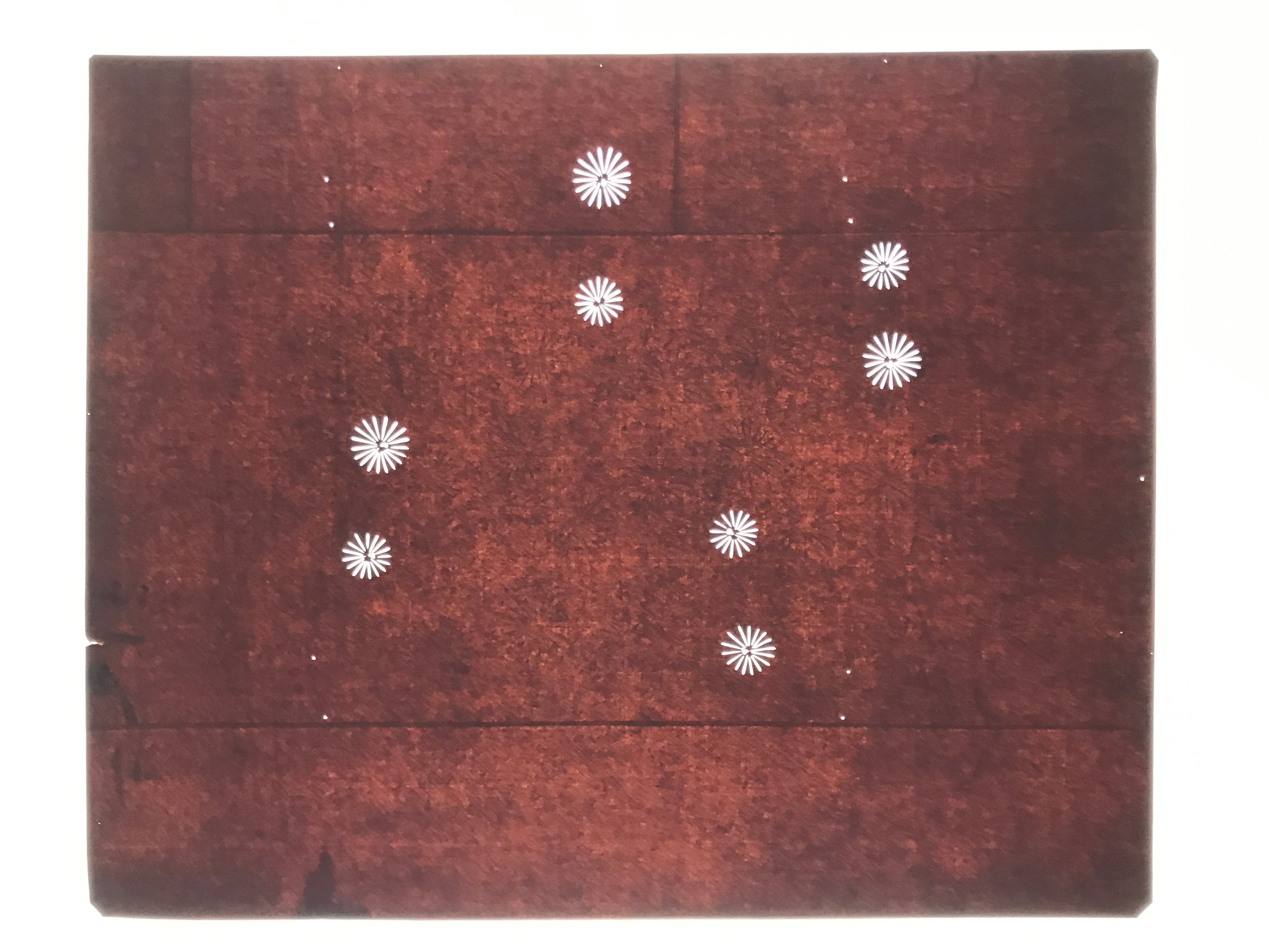 Antique Japanese Katagami Kimono Paper Stencil Katazome Floral Pattern 4Y687