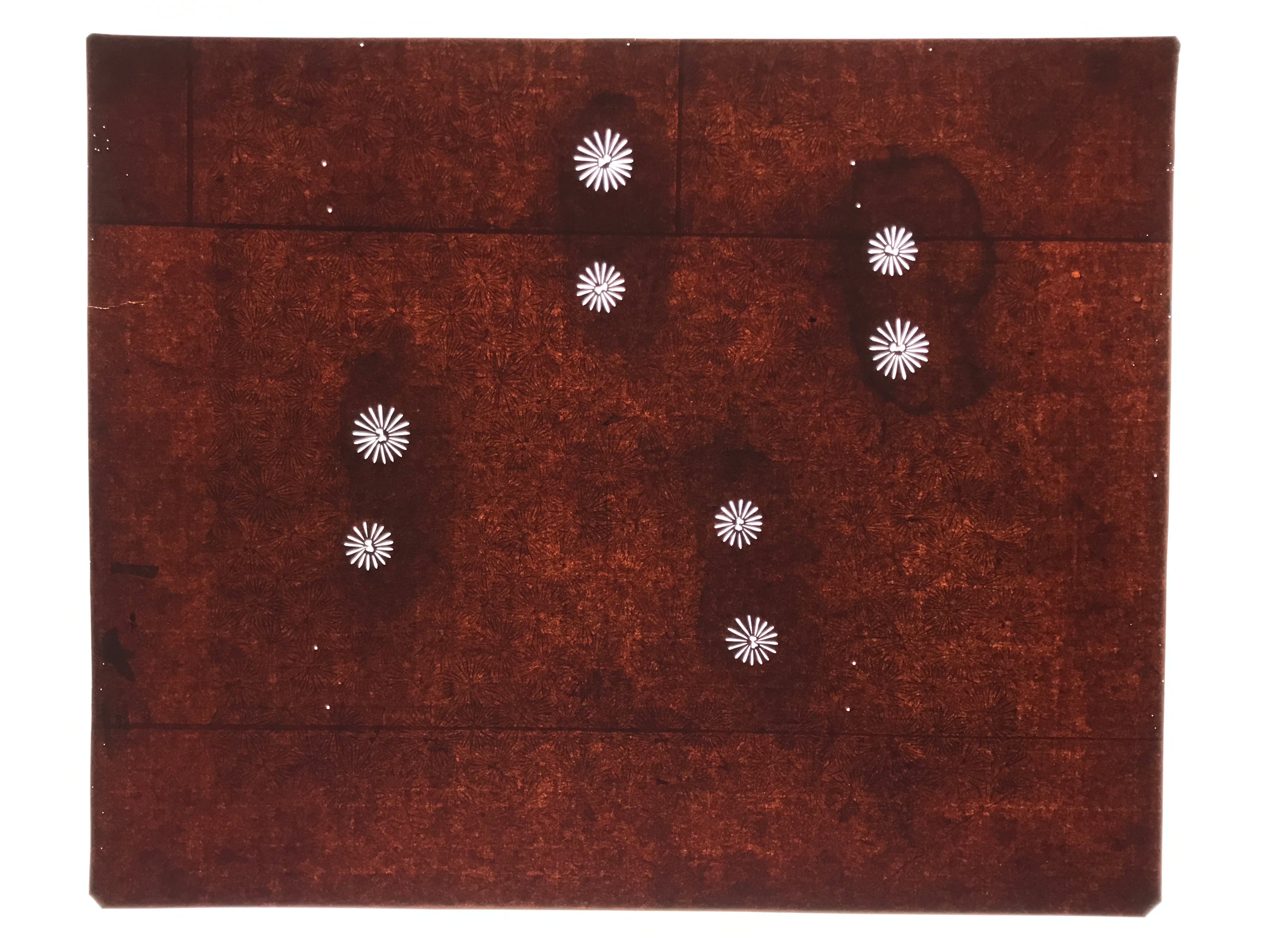 Antique Japanese Katagami Kimono Paper Stencil Katazome Floral Pattern 4Y688
