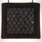 Antique Japanese Katagami Kimono Paper Stencil Katazome Floral Water Hishi 4Y599