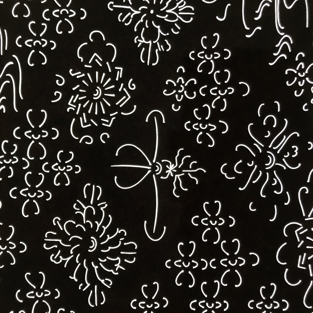 Antique Japanese Katagami Kimono Paper Stencil Katazome Floral Water Hishi 4Y599