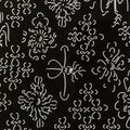 Antique Japanese Katagami Kimono Paper Stencil Katazome Floral Water Hishi 4Y599