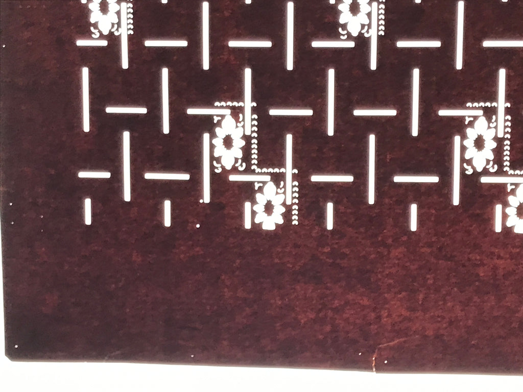 Antique Japanese Katagami Kimono Paper Stencil Katazome Floral Woven Lines 4Y672