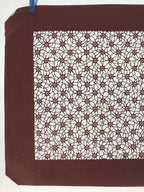 Antique Japanese Katagami Kimono Paper Stencil Katazome Flower Pattern 4Y513