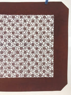 Antique Japanese Katagami Kimono Paper Stencil Katazome Flower Pattern 4Y513