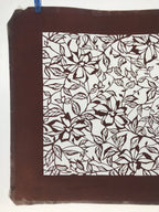 Antique Japanese Katagami Kimono Paper Stencil Katazome Flower Pattern 4Y518