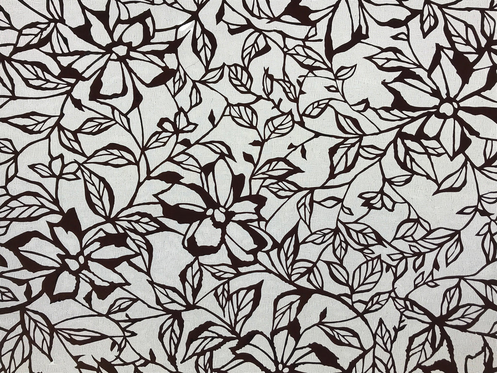 Antique Japanese Katagami Kimono Paper Stencil Katazome Flower Pattern 4Y518