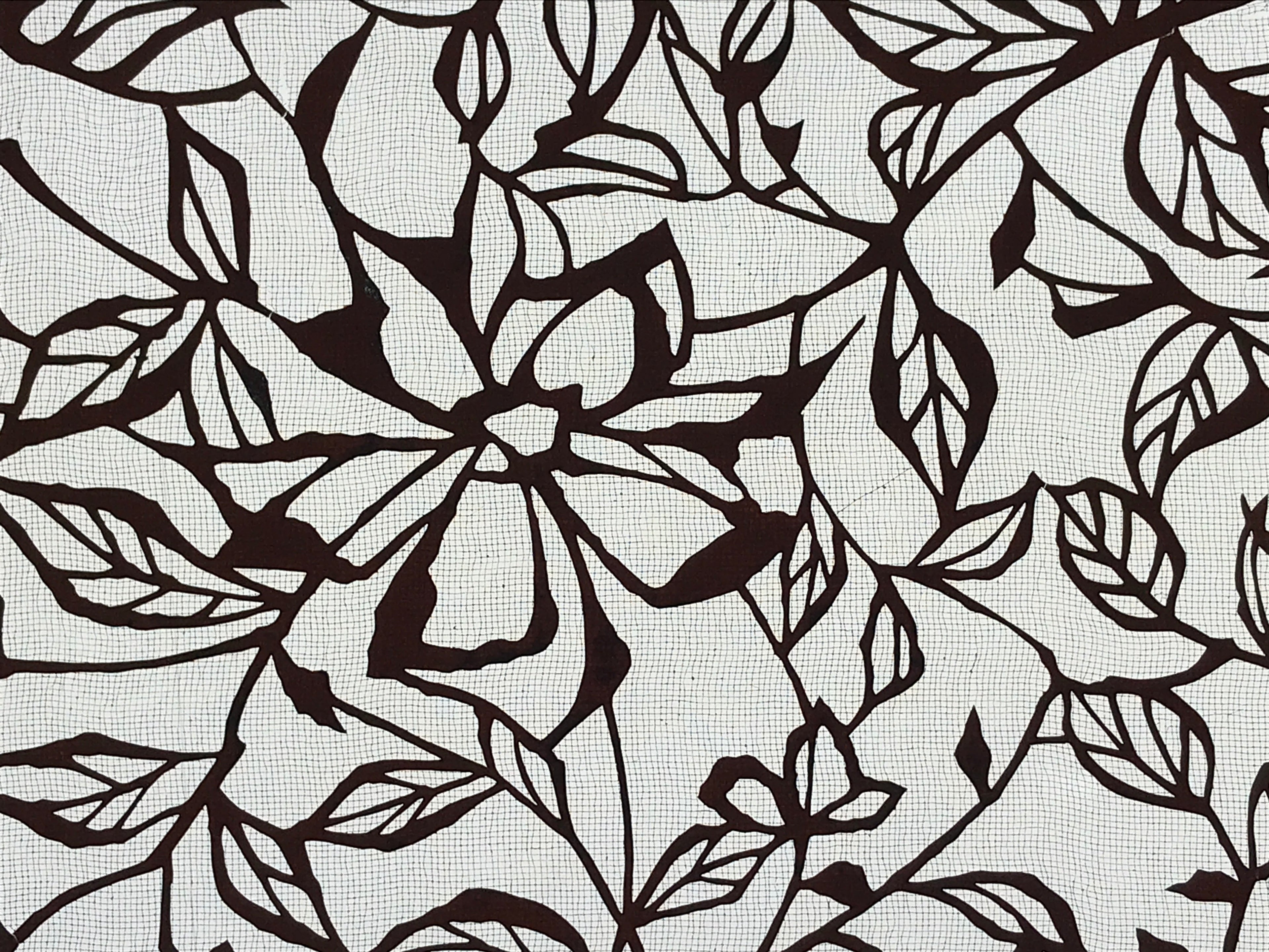 Antique Japanese Katagami Kimono Paper Stencil Katazome Flower Pattern 4Y518