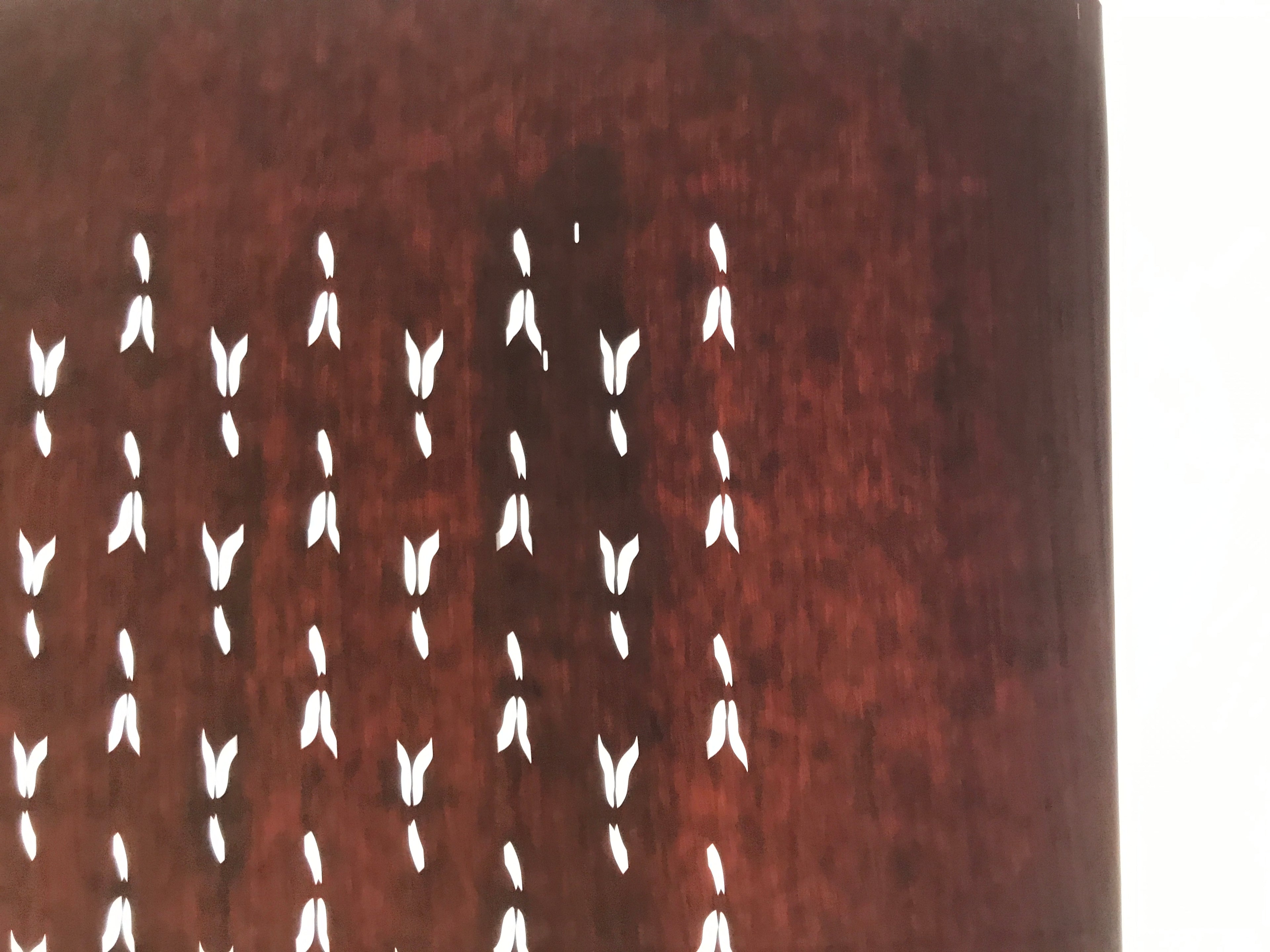 Antique Japanese Katagami Kimono Paper Stencil Katazome Flower Petal Stems 4Y625
