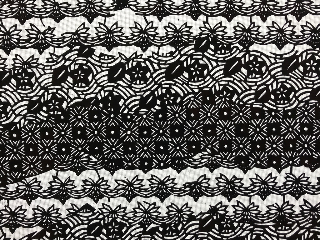 Antique Japanese Katagami Kimono Paper Stencil Katazome Flowers Design 4Y573